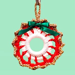 Couronne rouge et blanc, contour doré