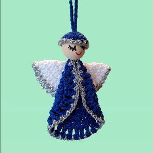 Petit ange bleu marine et argent