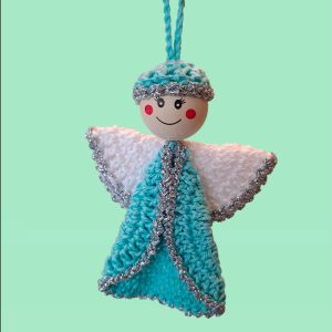 Petit ange bleu turquoise et argent