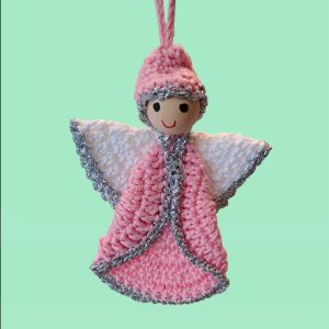 Petit ange rose et argent