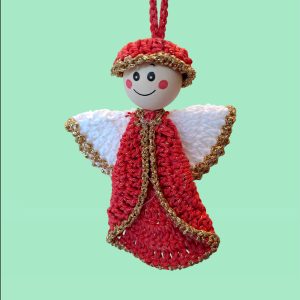 Petit ange rouge et doré